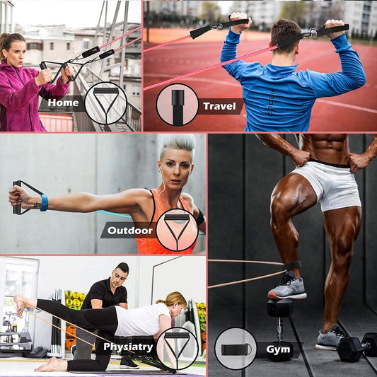 VEICK Adjustable Resistance Bands Set (Up to 150 lb)