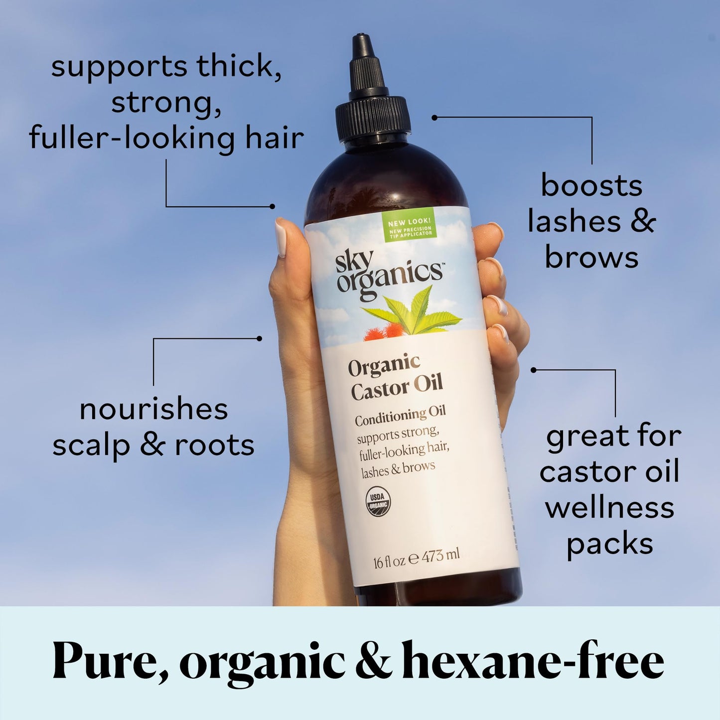 Nourish from Root to Radiant Tip with Sky Organics Castor Oil