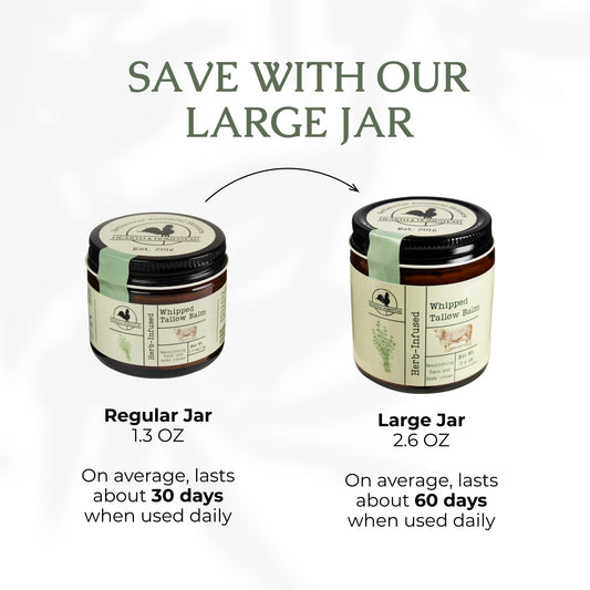 Hearth & Homestead Whipped Tallow Balm (Unscented, Herb-Infused)