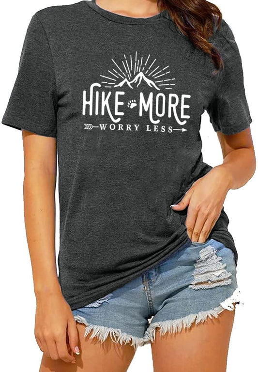 Women Hike More Worry Less Hiking Athletic Shirts