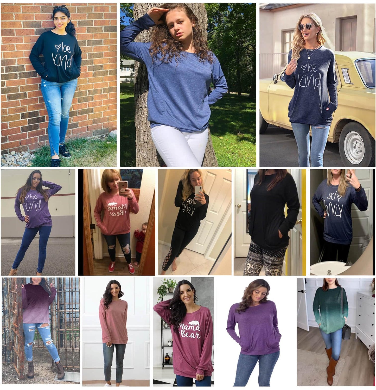 ONLYSHE Women's Casual Loose Fitting Tunic Top