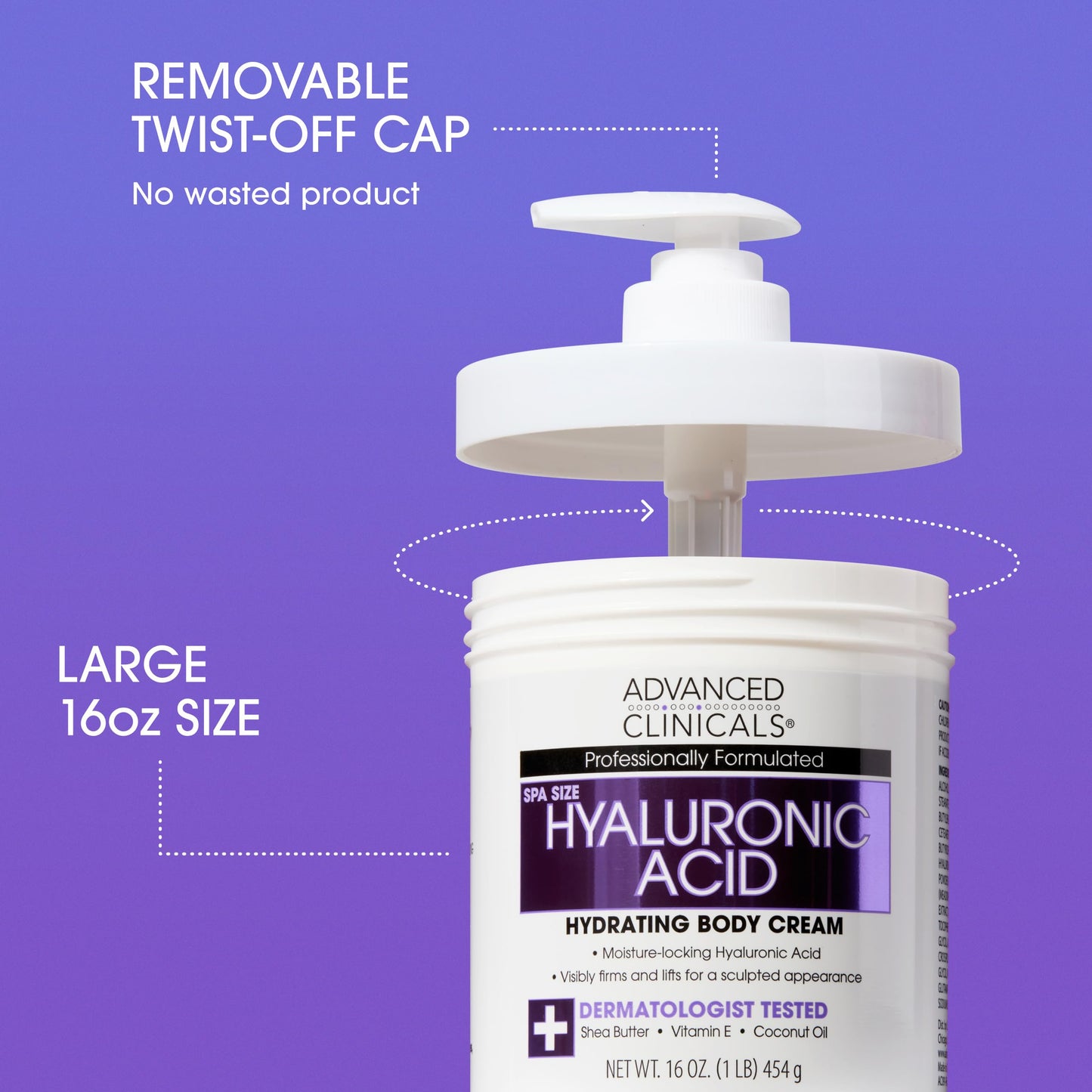 Advanced Clinicals Hyaluronic Acid Moisturizer Body Cream