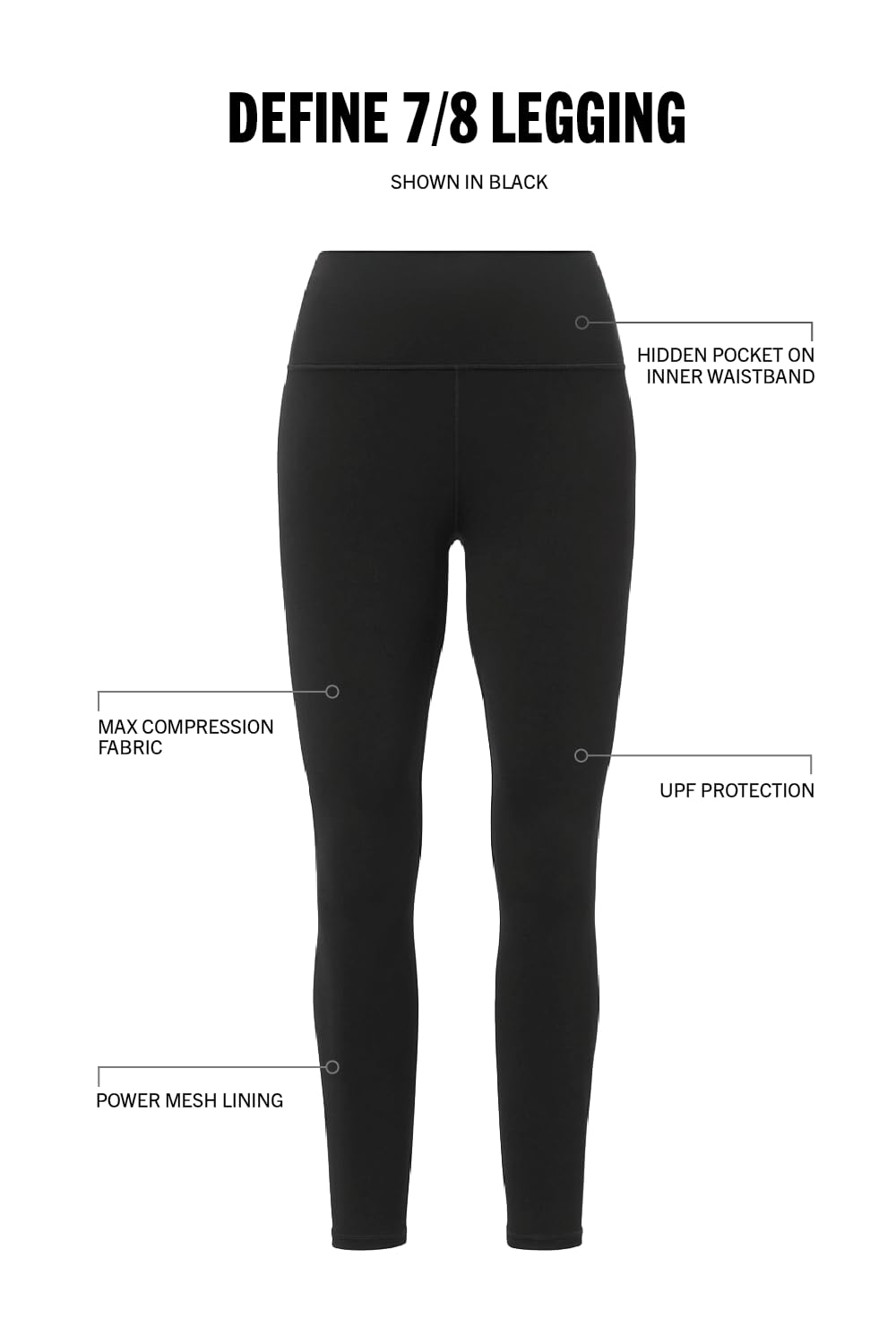 Fabletics Women's Define PowerHold® Define PowerHold 7/8 Legging for Sculpted Confidence & Daily Motion