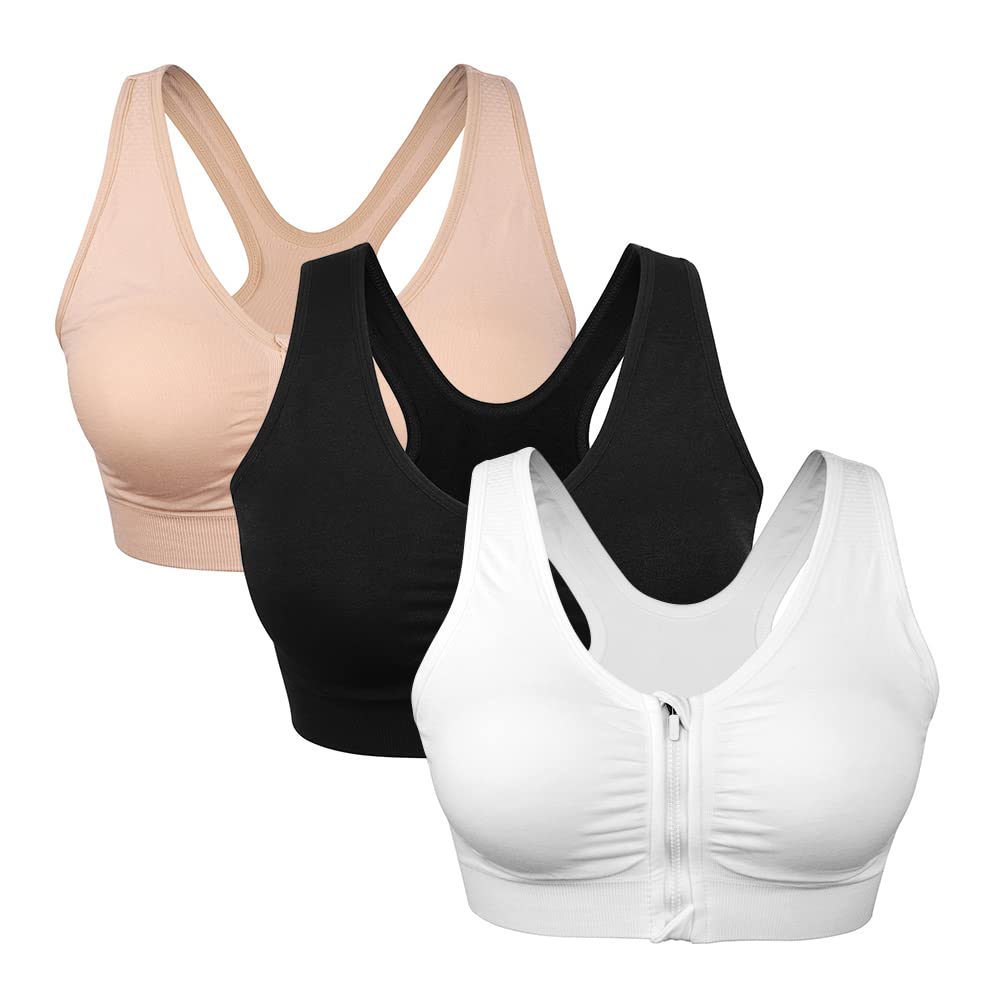3-Pack Racerback Wireless Sports Bras