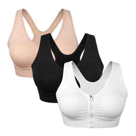 3-Pack Racerback Wireless Sports Bras