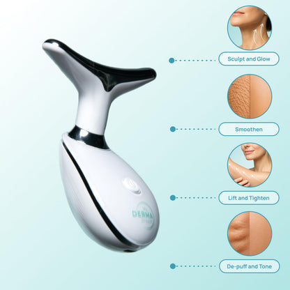MyoGlow by MDD | Neck, Face, Arms Skin Tightening and Lifting Lymphatic Drainage Massager Tool