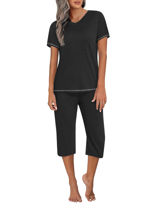 Ekouaer Women’s Sleepwear Capri Pajama Set