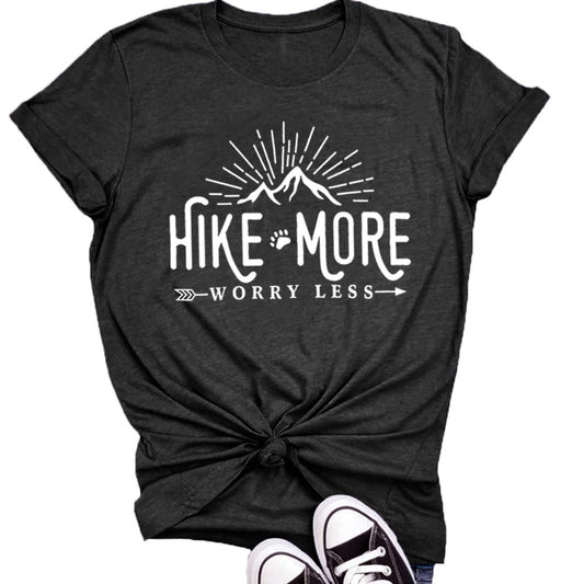 Women Hike More Worry Less Hiking Athletic Shirts