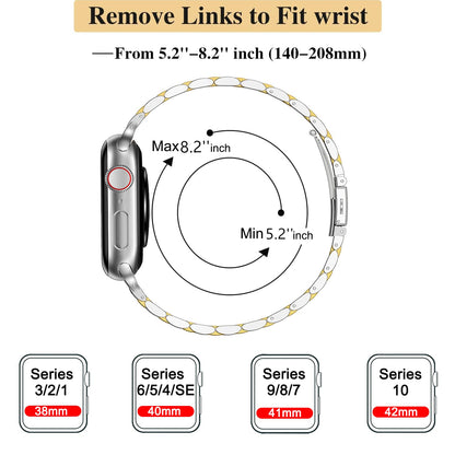 MioHHR Slim Metal Band Compatible with Apple Watch Band