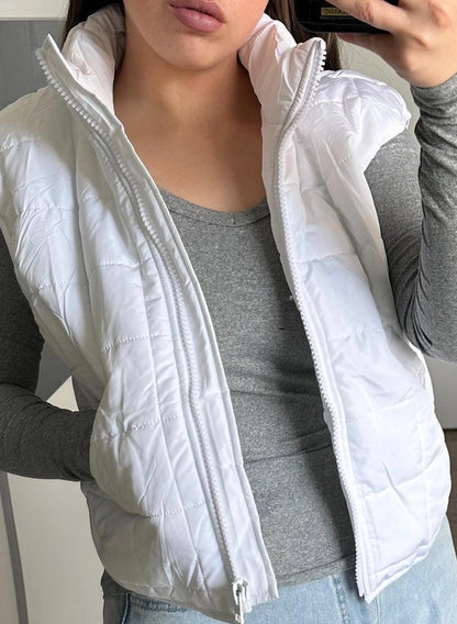 Zeagoo White Puffer Vest Women