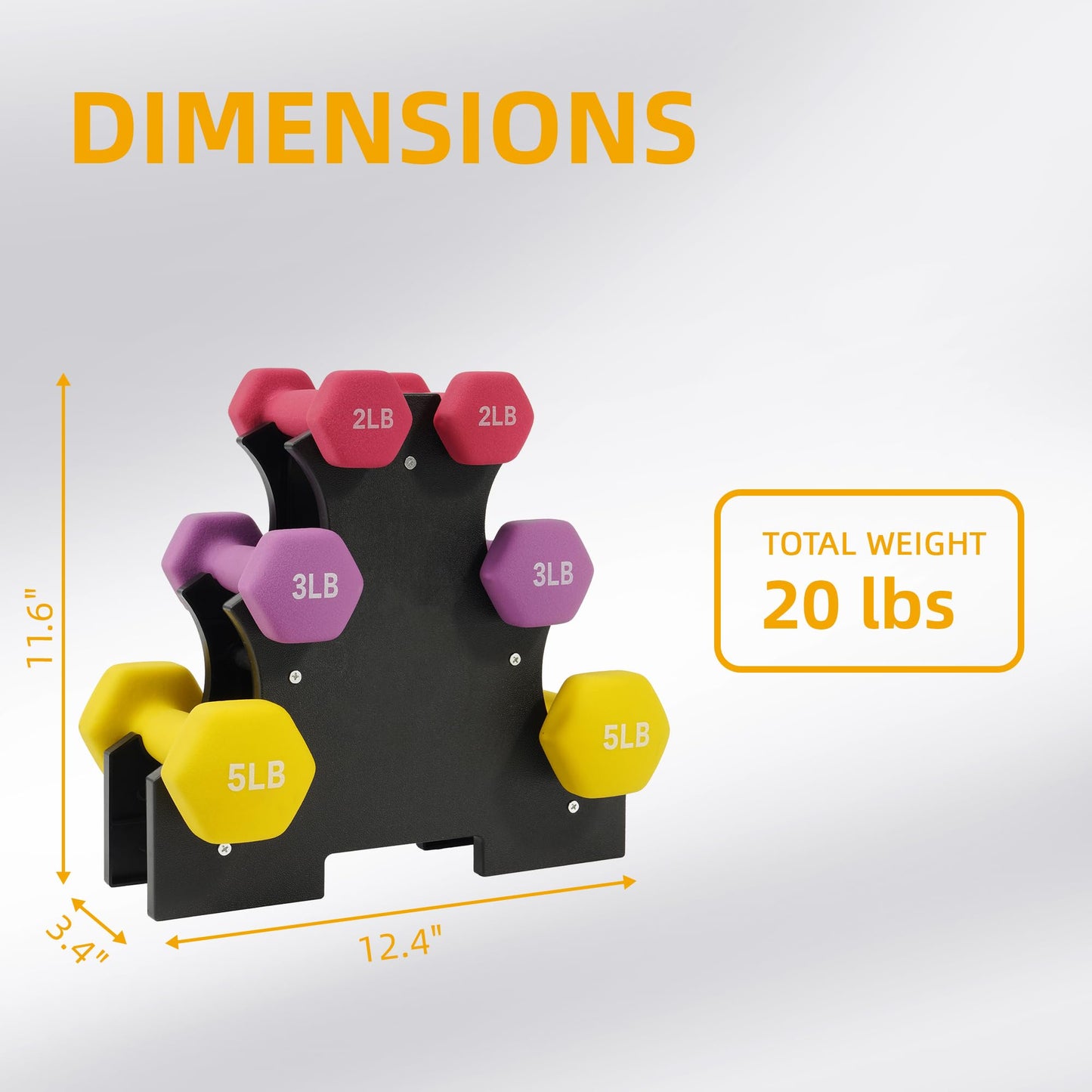Neoprene Dumbbell Set with Stand