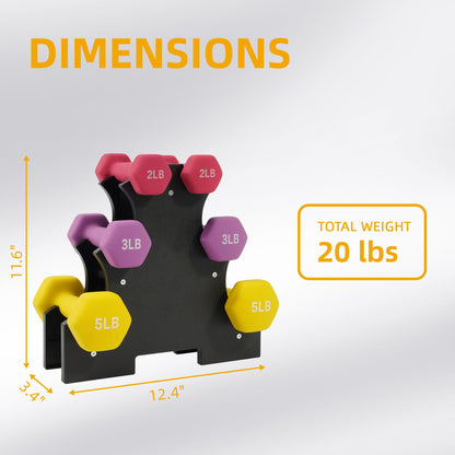Neoprene Dumbbell Set with Stand
