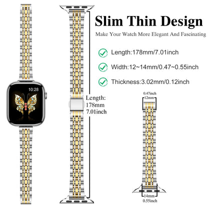 MioHHR Slim Metal Band Compatible with Apple Watch Band