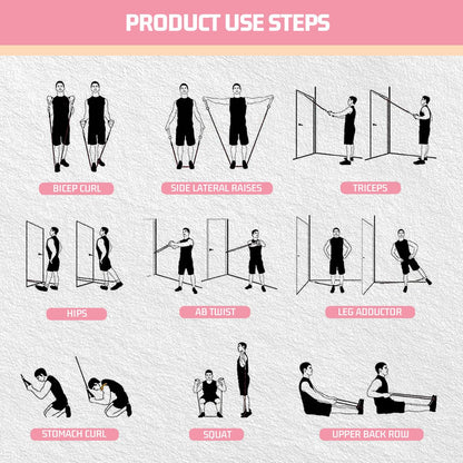 VEICK Adjustable Resistance Bands Set (Up to 150 lb)