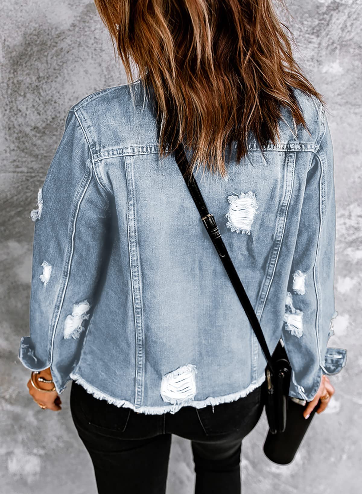 EVALESS Boyfriend Distressed Denim Jacket