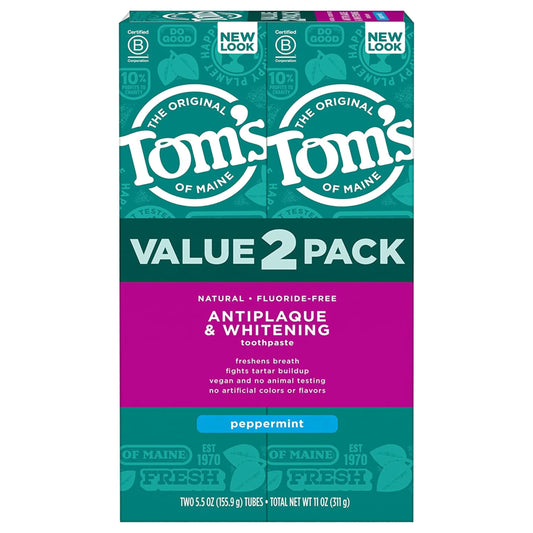 Tom’s of Maine Fluoride-Free Antiplaque & Whitening Toothpaste