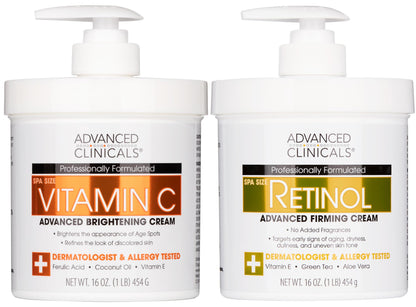 Advanced Clinicals Retinol Body Lotion + Brightening Vitamin C Lotion