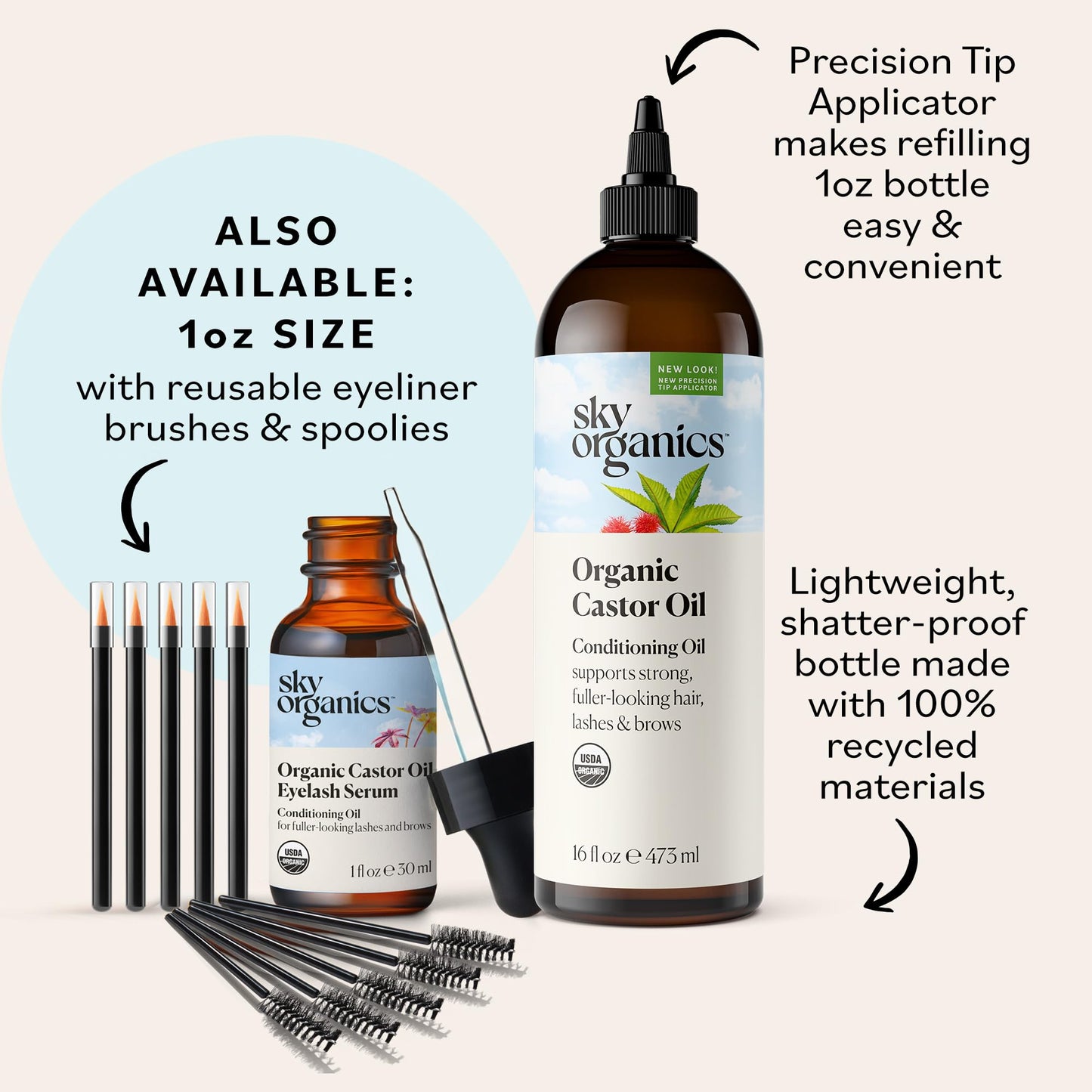 Nourish from Root to Radiant Tip with Sky Organics Castor Oil