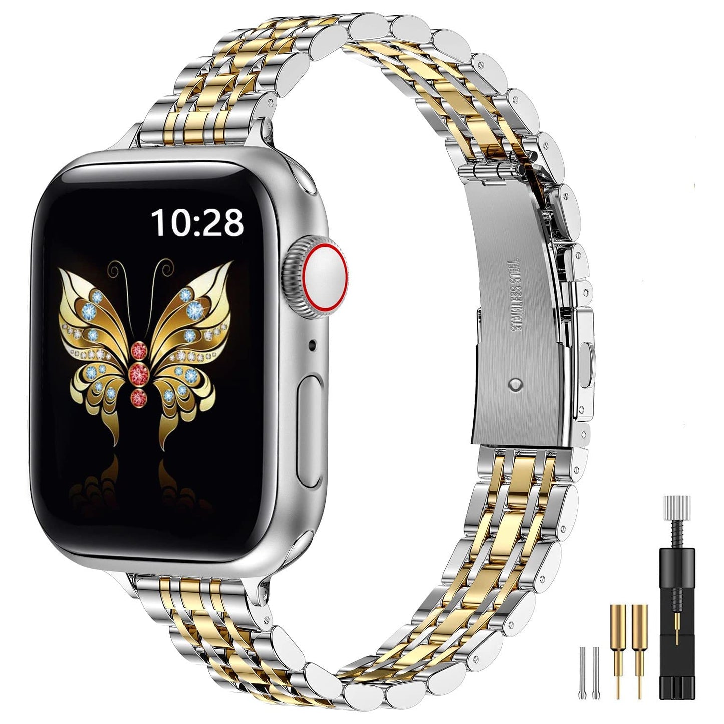 MioHHR Slim Metal Band Compatible with Apple Watch Band