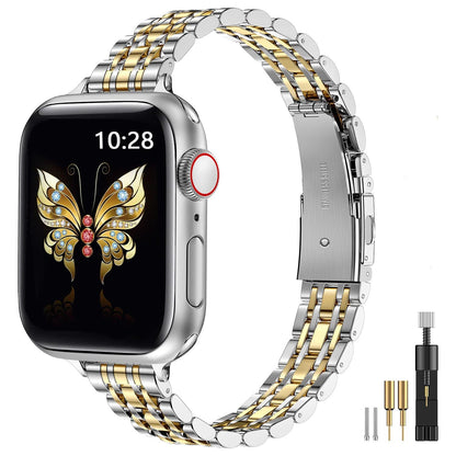 MioHHR Slim Metal Band Compatible with Apple Watch Band