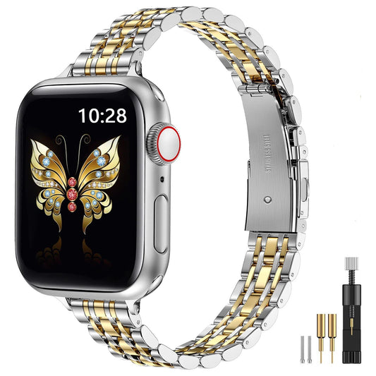 MioHHR Slim Metal Band Compatible with Apple Watch Band