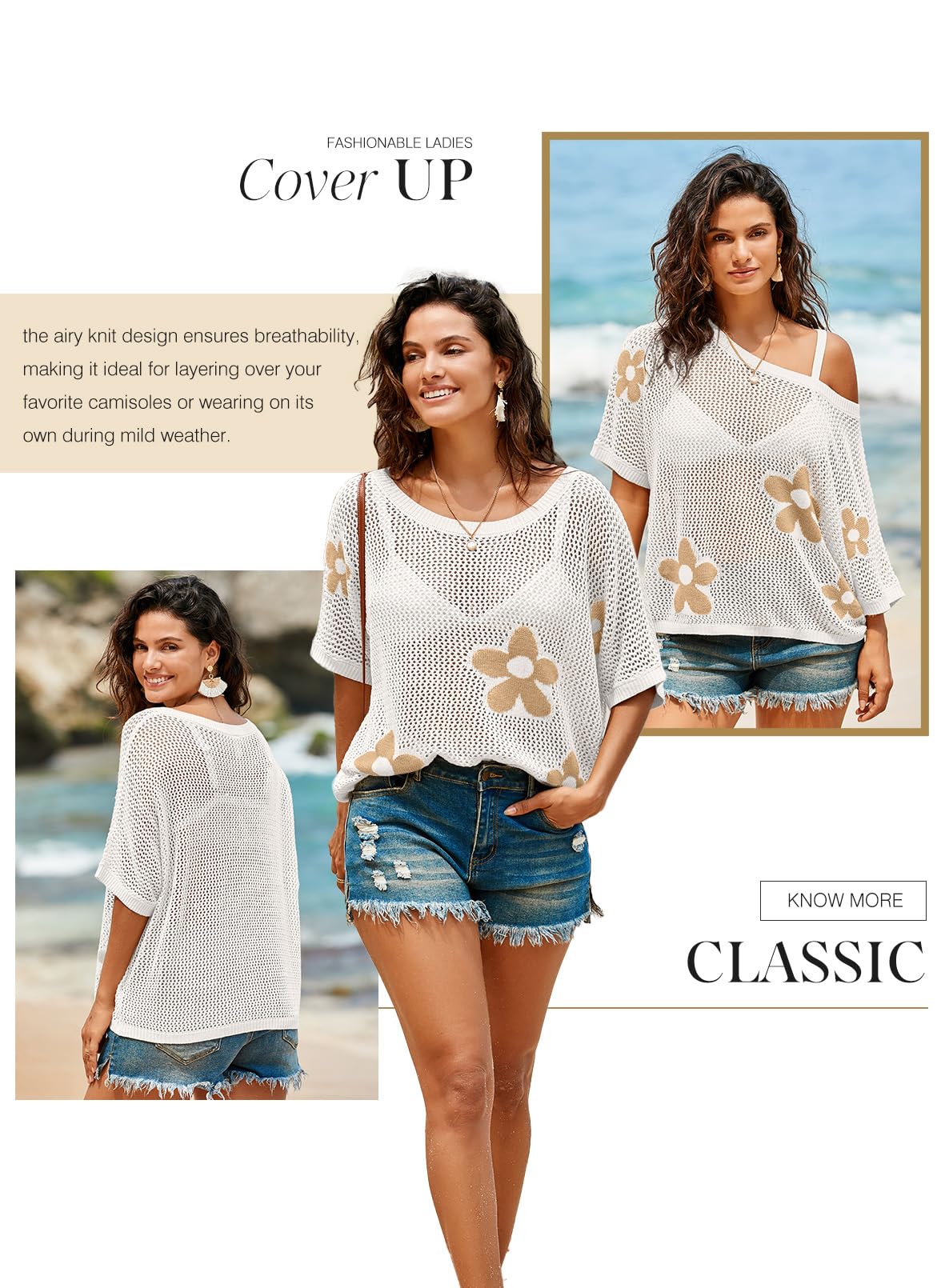 Dokotoo Floral Crochet Summer Pullover