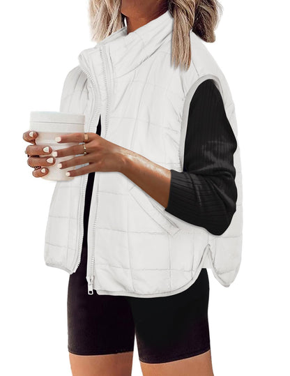 Zeagoo White Puffer Vest Women