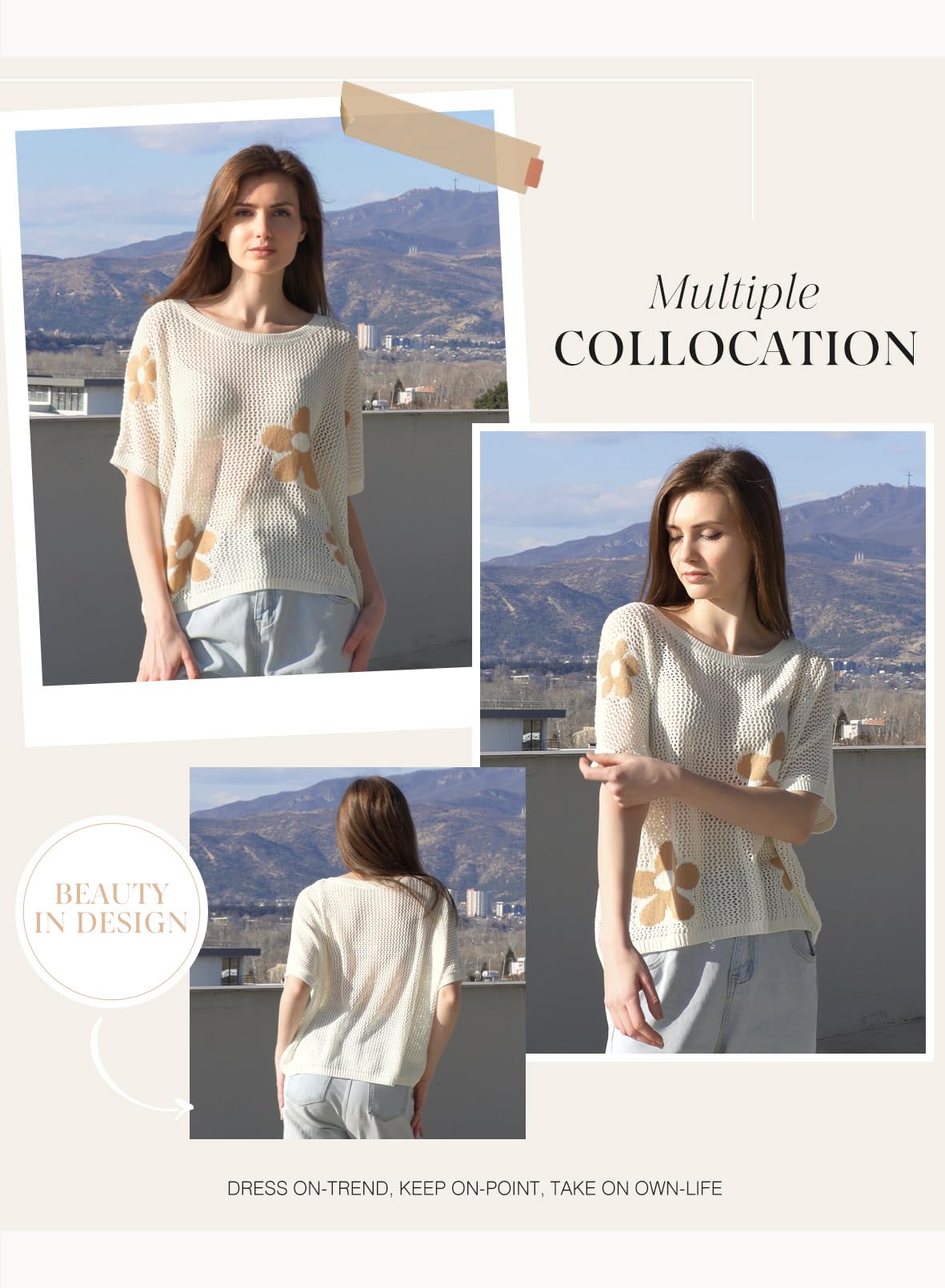 Dokotoo Floral Crochet Summer Pullover