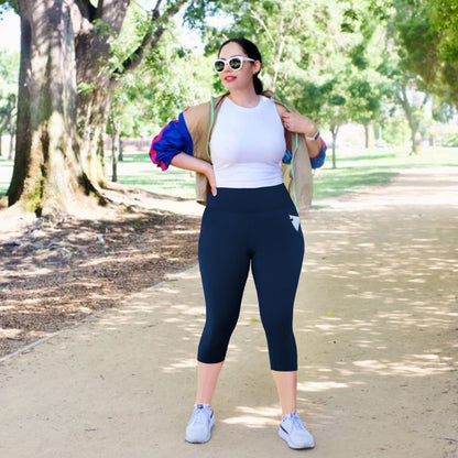 MOREFEEL Plus Size Capri Leggings with Pockets