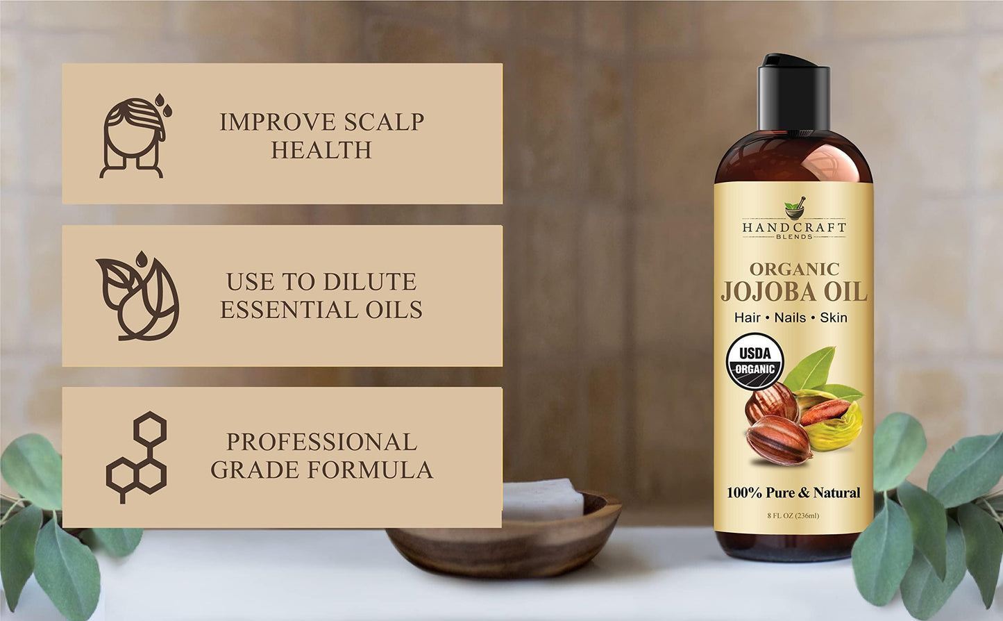 Organic Jojoba Oil for Radiant Skin & Silky Hair