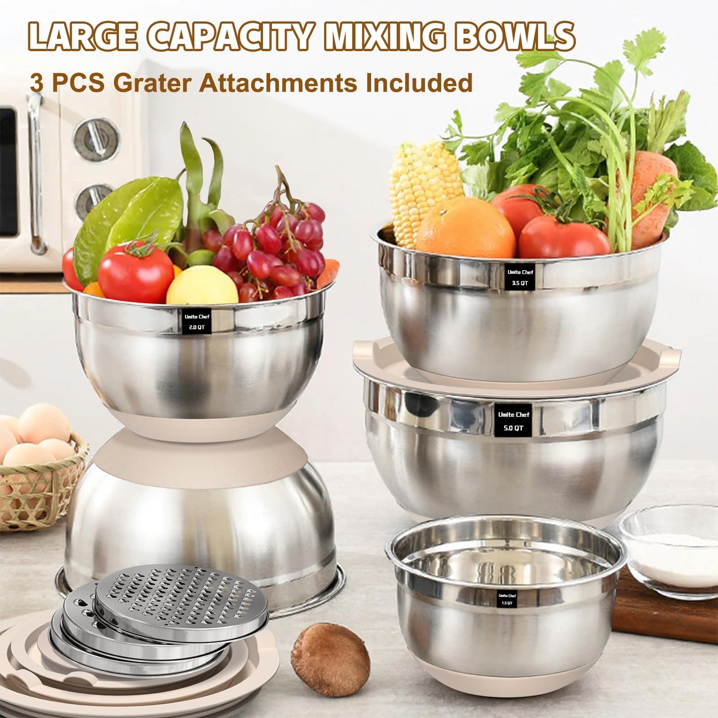 Umite Chef Mixing Bowls Set (6–8 Pieces)
