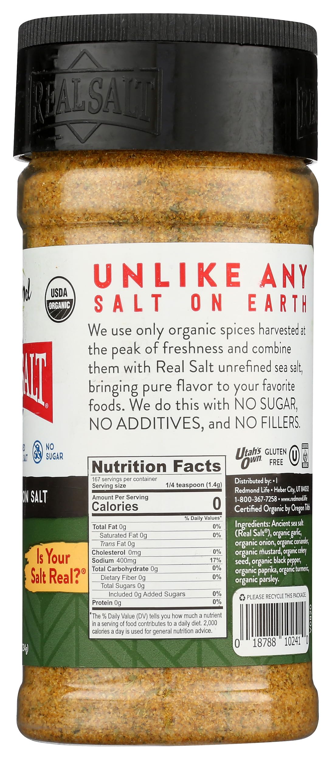 Redmond - Real Salt Seasoning, Natural Unrefined Gluten Free