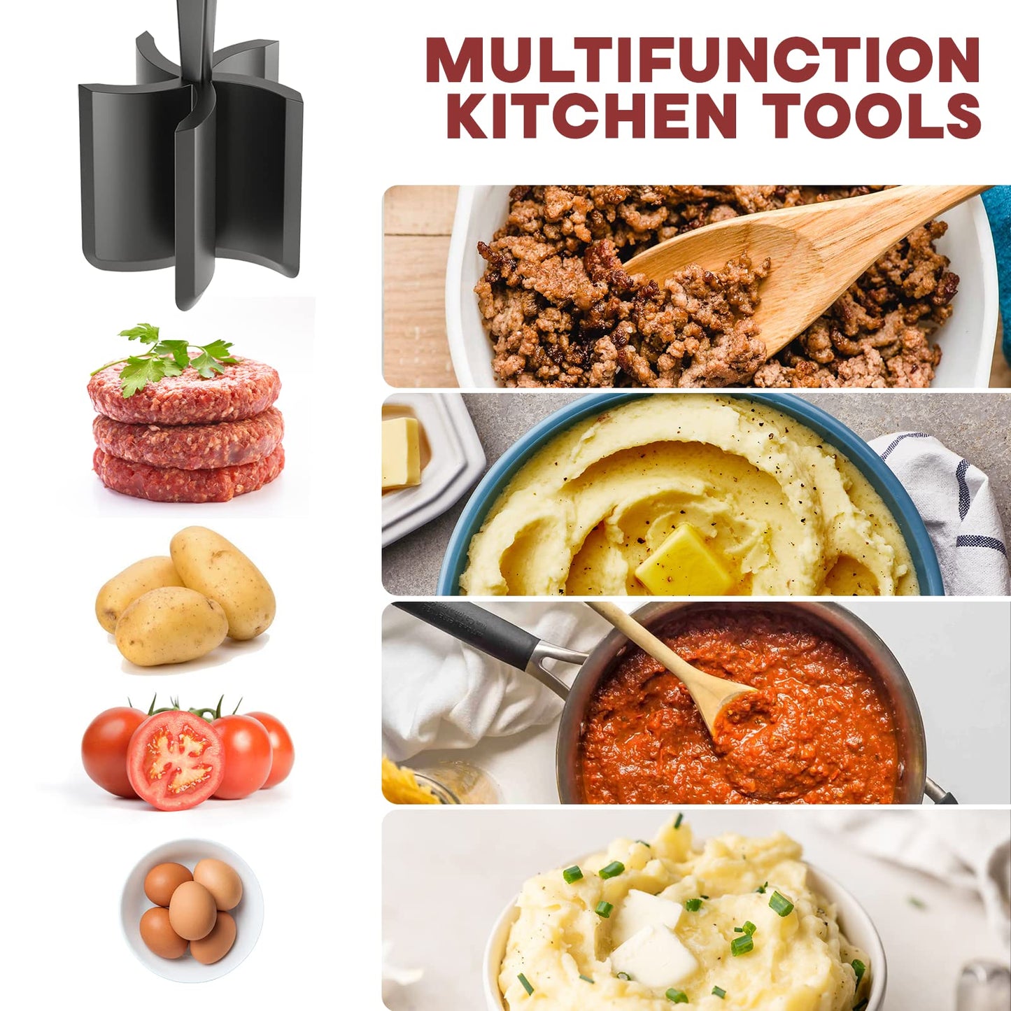 Durable Nylon Meat Chopper & Hamburger Masher