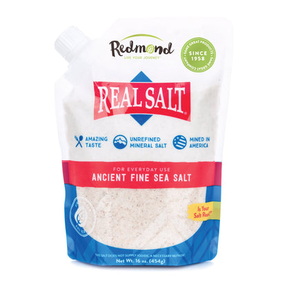 Redmond Real Salt - Ancient Fine Sea Salt, Unrefined Mineral Salt