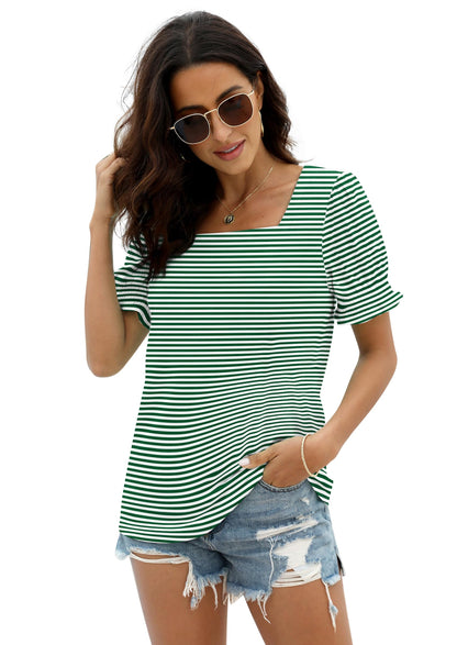 WIHOLL Women’s Summer Square-Neck Top