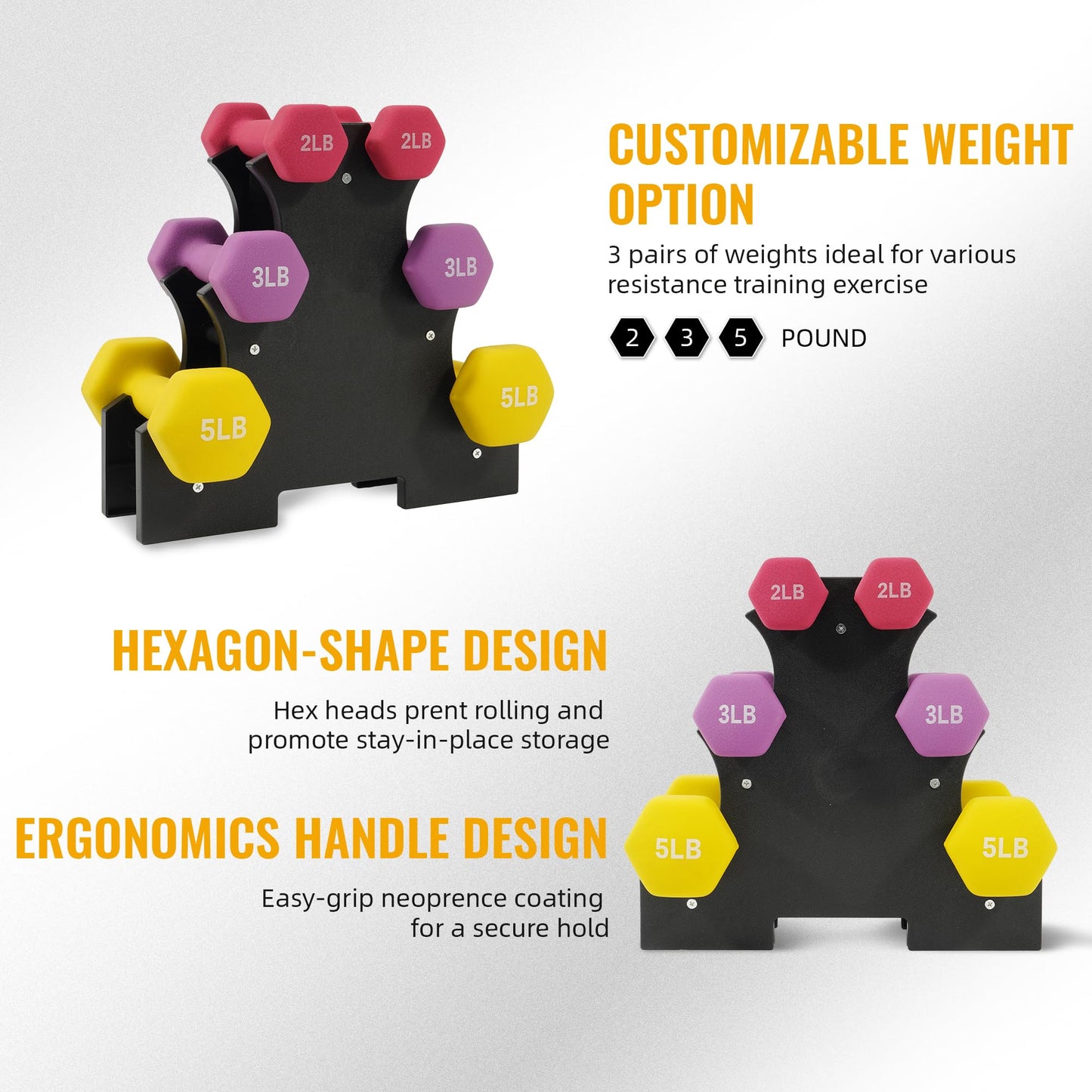 Neoprene Dumbbell Set with Stand