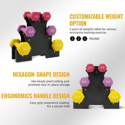 Neoprene Dumbbell Set with Stand