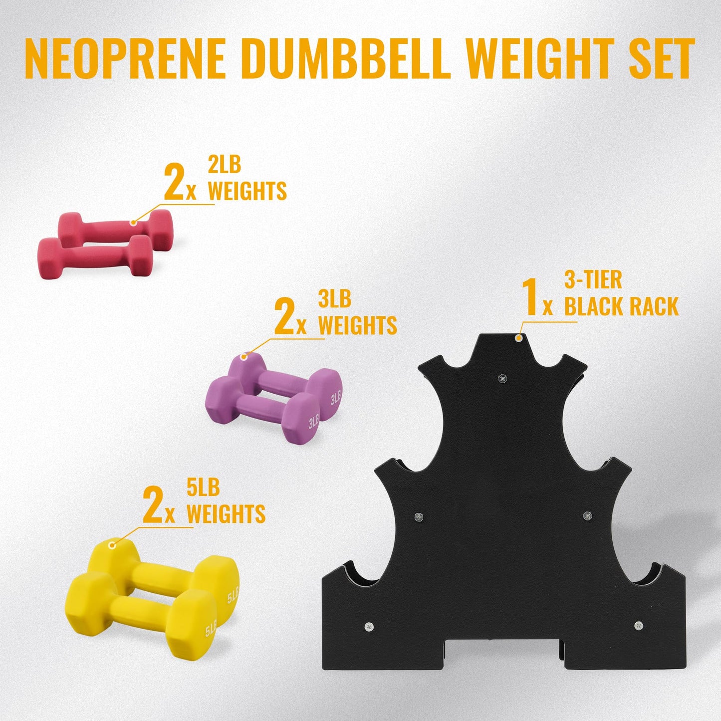 Neoprene Dumbbell Set with Stand