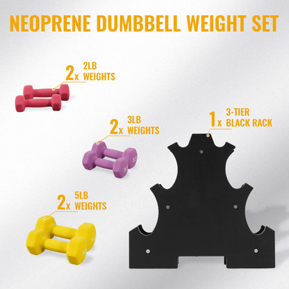 Neoprene Dumbbell Set with Stand