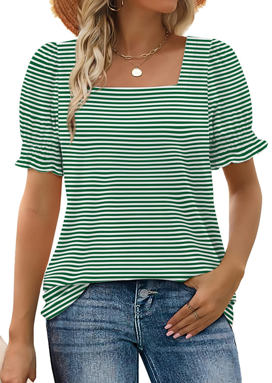 WIHOLL Women’s Summer Square-Neck Top