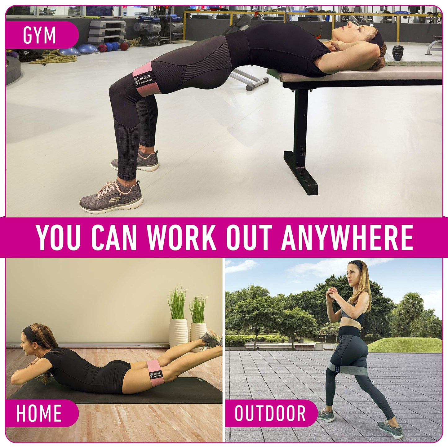 Vergali Fabric Booty Resistance Bands (Set of 4)