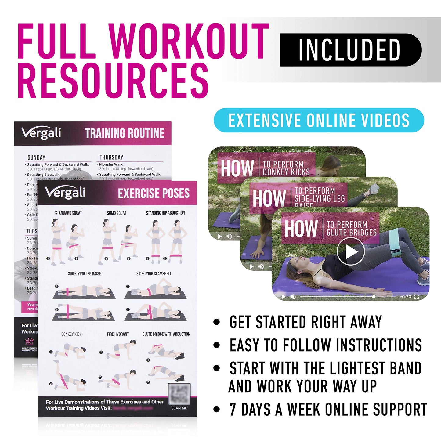 Vergali Fabric Booty Resistance Bands (Set of 4)